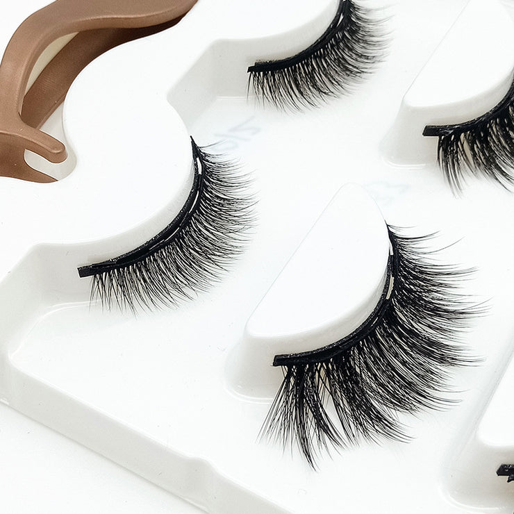 Three pairs of false eyelashes