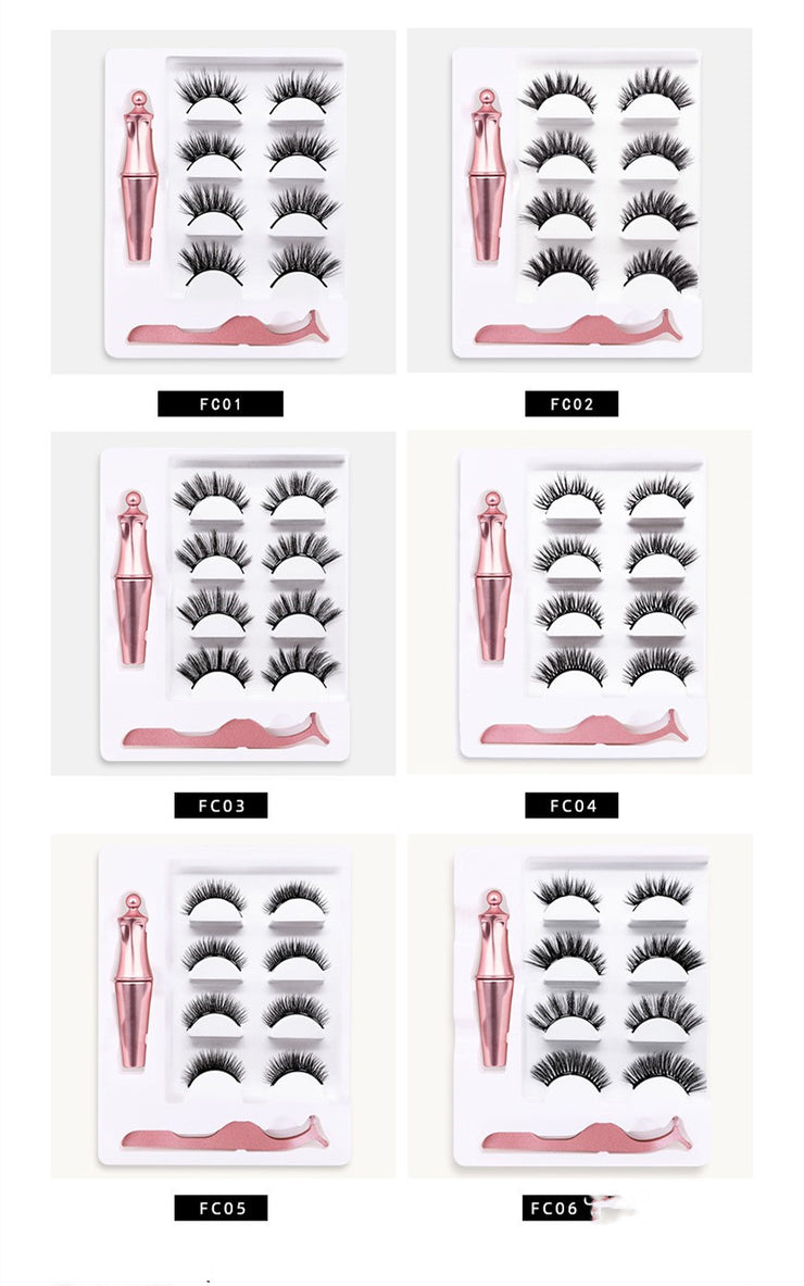 Three pairs of false eyelashes