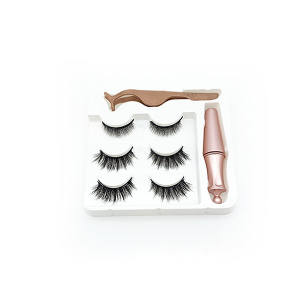 Three pairs of false eyelashes