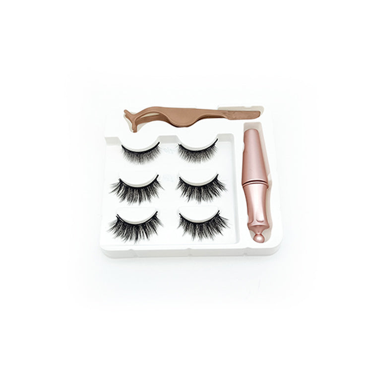 Three pairs of false eyelashes