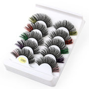 Color Natural Thick 5 Pairs Pack 3D False Eyelashes