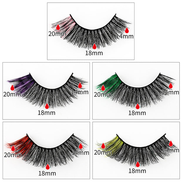 Color Natural Thick 5 Pairs Pack 3D False Eyelashes